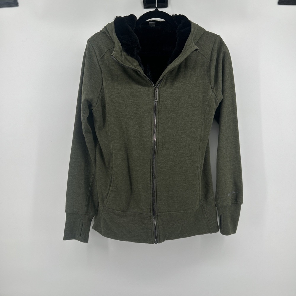 Eddie Bauer Earthy Green Fleece Line Zip Up Hoodie Jacket Gorpcore Granolagirl S